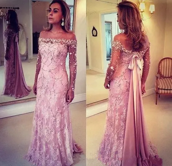 

High Quality Mother Of The Bride Dresses Plus Size With Sleeves 2019 V-Neck Appliqued Tulle Weddings Party mother Gowns