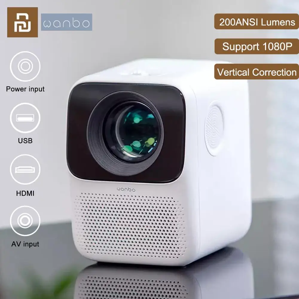 Youpin Wanbo T2 Free LCD Projector LED Support