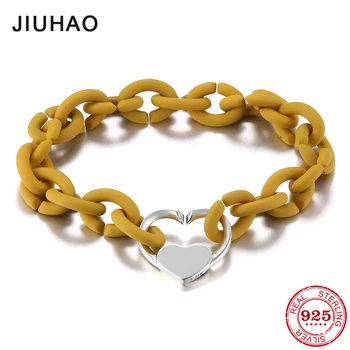 

Strand Bracelets Men yellow Hard Rubber Hight quality heart Charms for Women accessories European Jewellery gift