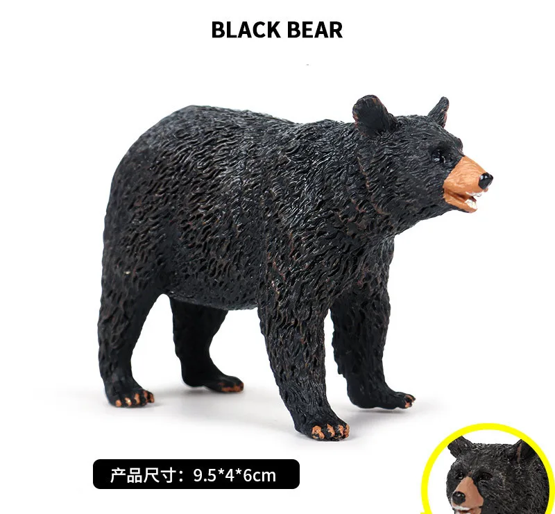 

Simulation Black Bear Wild Animal Figure Model Toy Collector Decor Animals Figurines Decoration Kid