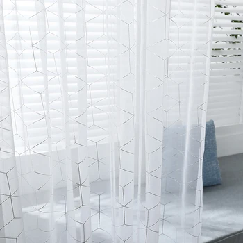 

Gold Line Tulle Curtains Modern Curtains For Living Room Transparent Tulle Curtains Window Drapes Sheer For The Bedroom