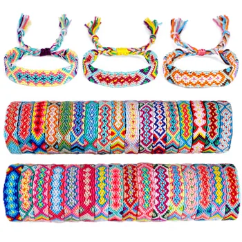

30Colors Boho Nepal Ethnic Handmade Bracelet Summer Beach Braid String Cotton Wrap Woven Rope Friendship Bracelets For Women Men