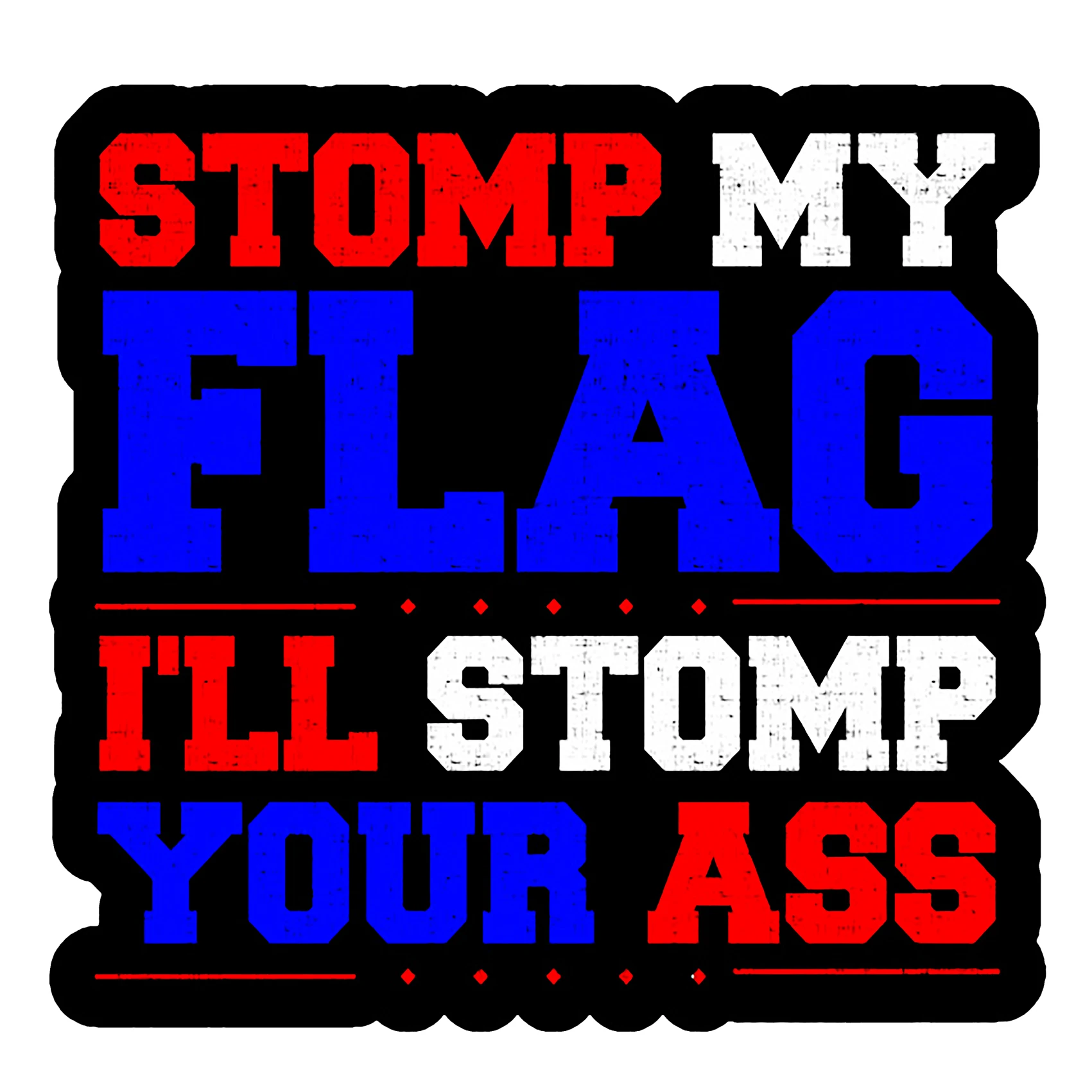 

Отражающая наклейка на автомобиль с надписью «STOMP MY FLAG»