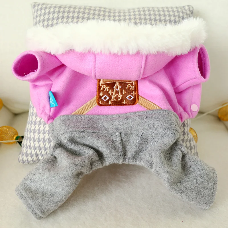 PETCIRCLE Pet Clothes Dog Four-legged Clothes Teddy Bichon Dog Pomeranian Autumn And Winter Thick Warm Big Bag Clothing