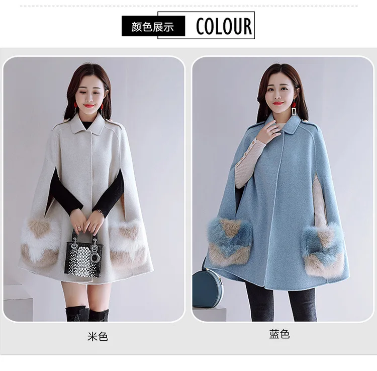Шерстяная Женская куртка средней длины, корейский стиль, стиль, зимнее женское платье, корейский стиль, топы-шали, плащ, шерстяное пальто