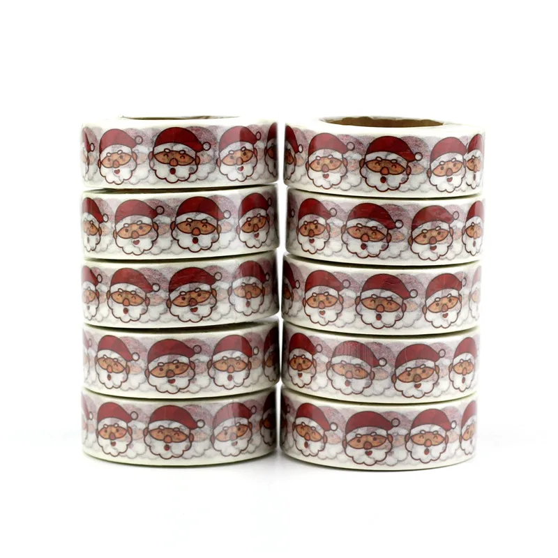 

10pcs/lot Decor Christmas Washi Tapes Paper Santa Claus DIY Scrapbooking Planner Adhesive Stickers Masking Tapes Cute Stationery