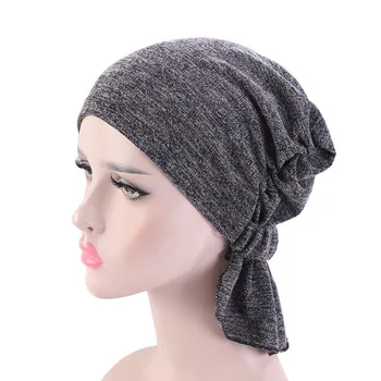 

Womens Muslim Hijab Stretchy Cotton hat Turban Hair Caps Cover Hair Loss Head Scarf Wrap Pre-Tied Headwear Styling Hair Strech