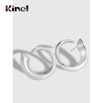 

Kinel Authentic 100% 925 Sterling Silver Geometry Earrings For Women Fashion Simple Bridal Wedding Engagement Jewelry