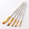 5Pcs Art Paint Brush Set Nylon Hair White Handle Artist Brushes for Acrylic and Oil Painting Watercolor Brush ► Photo 2/6