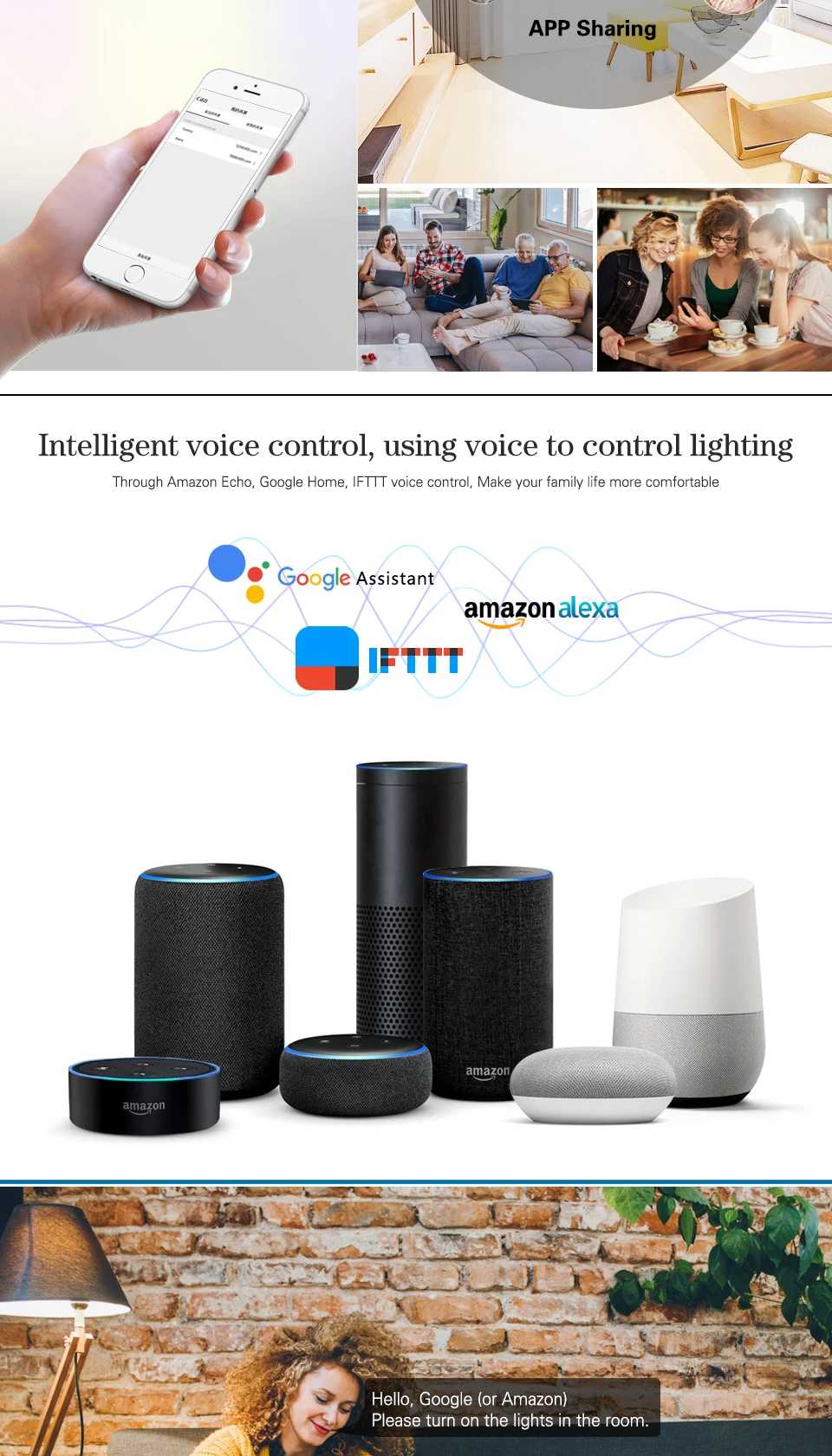 LED Downlight WiFi Smart APP Dimming Round Spot Light 7W 9W RGB Color Changing Warm Cool light Work with Alexa Google Home