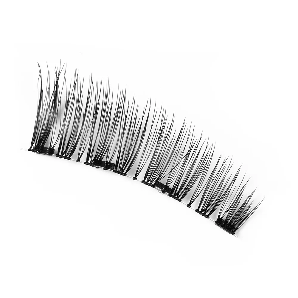 4PCS Handmade Four Magnets Cross Wispy Full Coverage False Eyelashes No Adhesive Needed Magnetic Eye Lashes Eye Makeup Tools