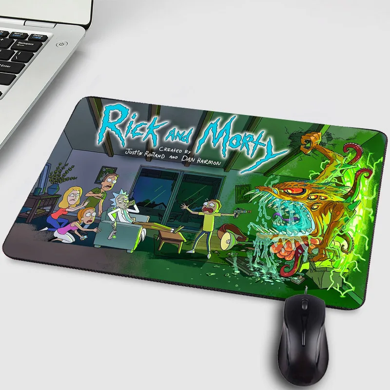 

LaumansHot Popular Cartoon Manga Anime Rick and Morty Creative Funny Humor Pattern Printed Mouse Pad Pc Computer Game Play Mat