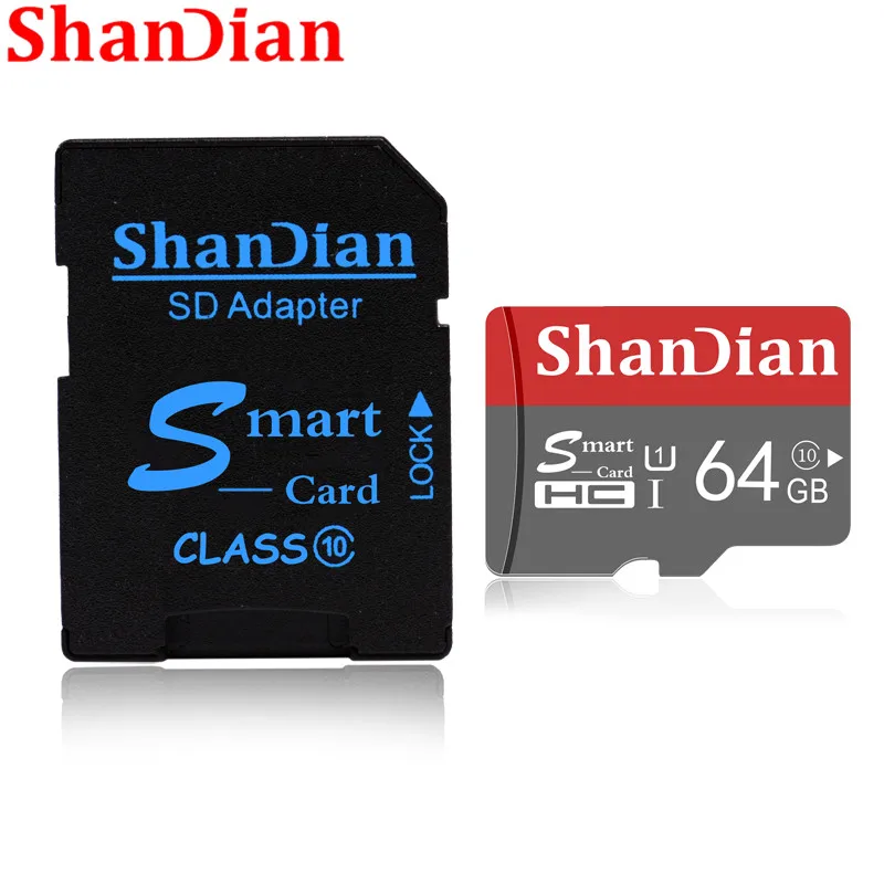 ShanDian Original Smart SD Card 64GB Class 10 Memory Card SmartSD 8GB 16GB 32GB TF Card SmartSDHC/SDXC for Smartphone/Tablet PC