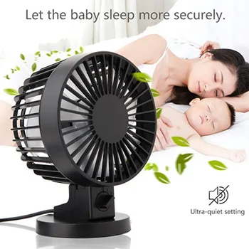 

USB Rechargeable Portable Fan Double Vane Table Fan Silent Adjustable Speed Mini Fan For Student Office Home