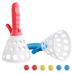 Panier lanceur d'attrapage 2 pièces avec 6 balles, jeu de balle interactif pour enfants de 3 ans et plus 