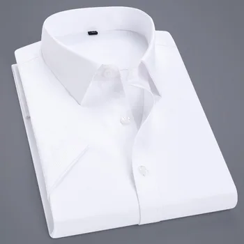 

2020 Summer New Style Business MEN'S Wear Solid Color Tabby Short-sleeved Shirt Youth Wear Workwear Shirt