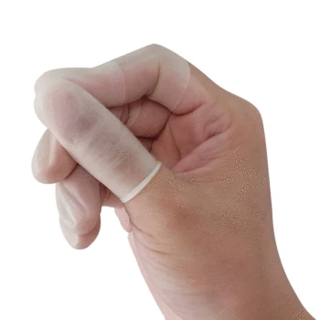 

Cleaning transparent sanding straight tube anti-skid hand finger sleeve latex white finger sleeve