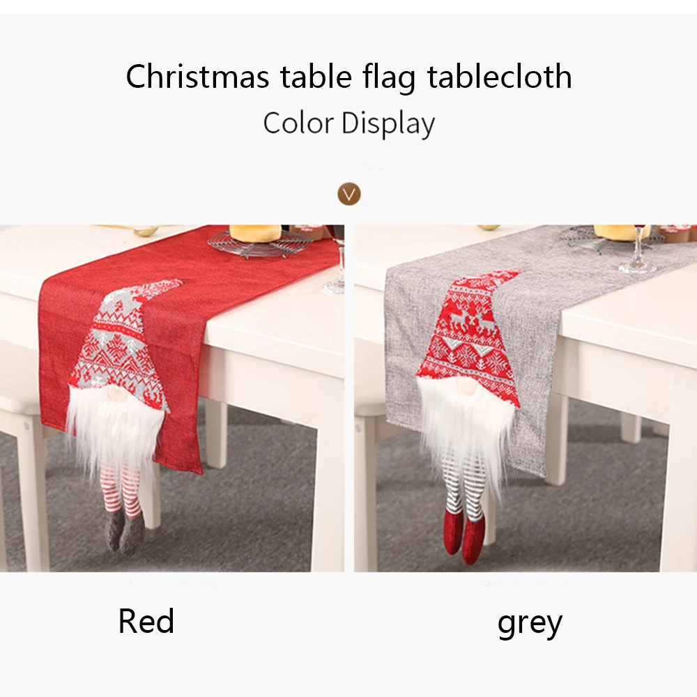 Рождественская настольная дорожка имитация льняной скатерти обеденный стол