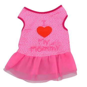 

Pet Cat Dog Mesh Dresses Apparel Dog Heart Vest Pet Clothes Puppy Tops Coat Clothes Summer T-shirt XS-L