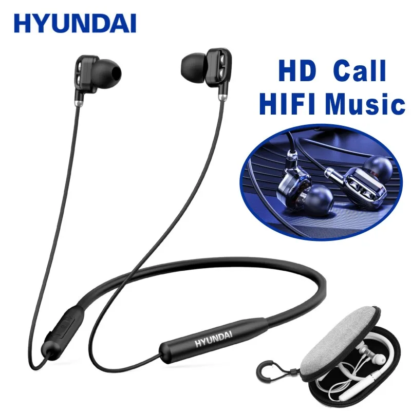 Беспроводные наушники HYUNDAI HE02 с шейным ободом Bluetooth V5.0 Hi Fi стерео IPX5