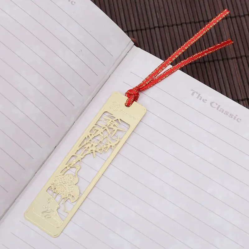 Красивая в китайском ретро-стиле Закладка полые металлические закладки традиционный зажим для записок-напоминаний бумажные закладки