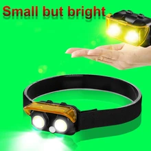 

NEW 2*COB Mini LED Headlamp White Light and Yellow Light Head Lamp Waterproof Head Flashlight Use AAA Battery Can Be Used For 8h