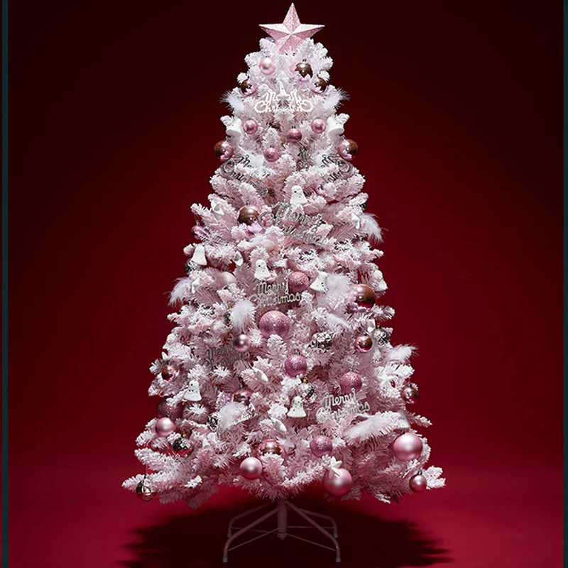Northwoods Christmas 2022 New Year 2022 Decor Merry Winter Pink 150 Cm Artificial Large Christmas  Tree Flocking Set Home Interior Decoration Gift Goods|Trees| - Aliexpress
