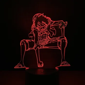 

One Piece 3D Lamp battery operated Light For Children Bedroom artistic Luffy Modern Present for Kids decorative Led Night Light