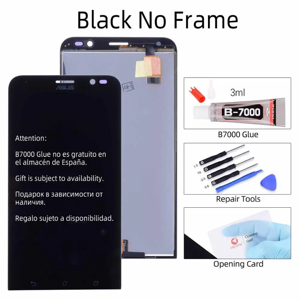 Дисплей для ASUS Zenfone Go ZB551KL LCD в сборе с тачскрином на рамке черный - Цвет: No Frame Black