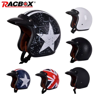 

Fashion PU Leather Unisex Moto Helmets 3/4 Motorcycle Chopper Bike helmet open face high quality vintage Motorbike helmet