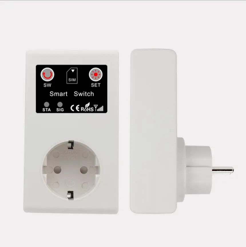 EU GSM Power Socket Remote Control Switch Relay Smart Intelligent Sockets Outlet 3000W SMS Call Android App Home Automation