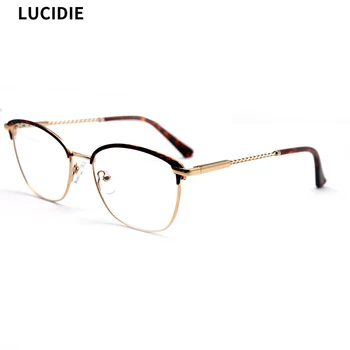 

LUCIDIE 2020 New Design Woman Eyeglasses Optical Frames Metal Cat Eye Glasses Frame Clear Lens Eyeware Reading Spectacles