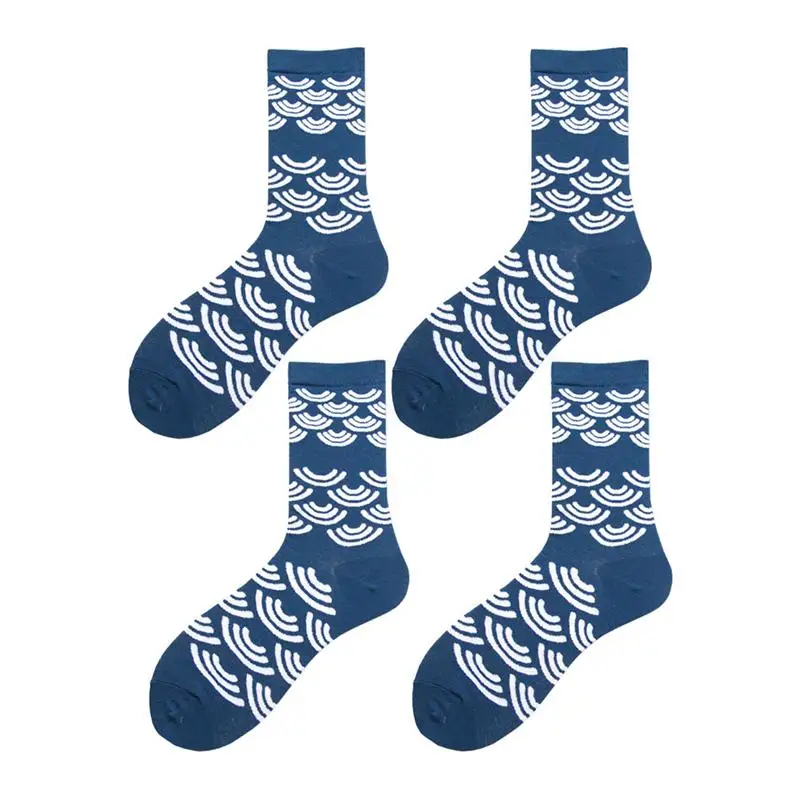 Picture 2 2 пары, свободный размер, чулки, восхитительные хлопковые чулки, Feetwear, повседневные теплые чулки для влюбленных пар(с геометрическим рисунком - Цвет: Picture 2