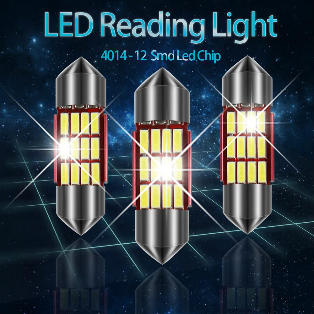 100 шт. гирлянда C5W C10W 31 36-39-41 мм 4014smd светодиодный Авто Чтение номерного знака Интерьер светильник Купол лампы авто лампы 12В оптом