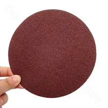 Sandpaper 6 Inch 150mm Backing Adhesive Red Round Dry Sanding Paper Coarse Sand 60 80 Grit 10pcs