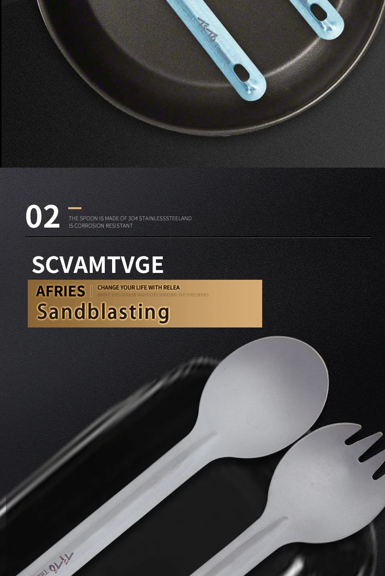 TiTo titanium spork походная ложка из титанового сплава вилка для пикника Сверхлегкая Экологичная Титановая посуда портативная