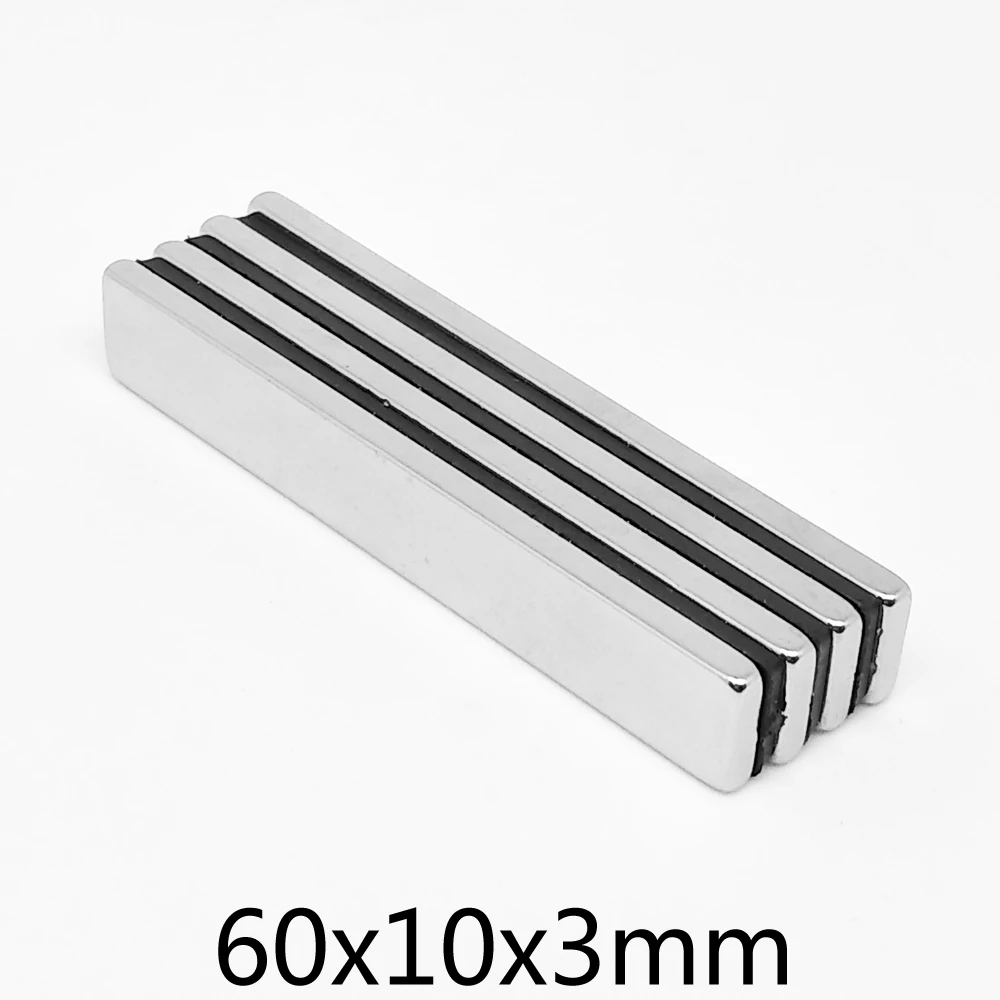 60x10x3mm Quadrate Powerful Strong Magnets N35 Strip Search Magnet 60x10x3 Block Neodymium Magnets 60*10*3