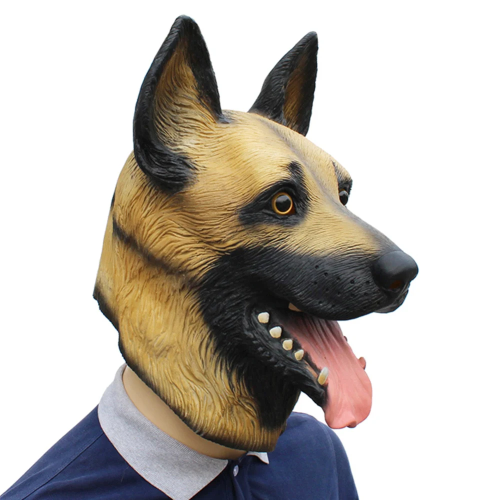 

Halloween Costume Super Party Latex Dog Head Mask German Shepherd Bar Cosplay Wolf Dog Latex Mask