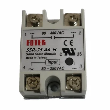 

input ac 80-250V, output 90-480VAC SSR-75AA-H solid state module 480v solid state relay
