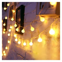 2022NEW USB/Battery Power LED Ball Garland Lights Fairy String Waterproof Outdoor Lamp Christmas Holiday Wedding Party Lights