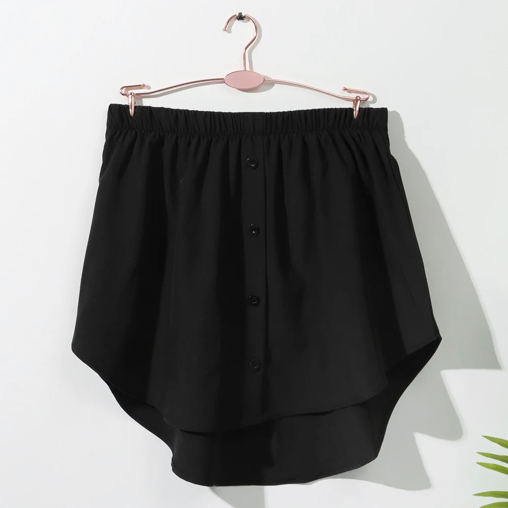 1PC Shirt Extenders Layering Fake Top Lower Sweep Elastic Mini Shirt Hemline Asjustable Half-Length Underskirt False Splitting mini skirts for women