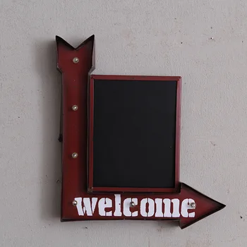 

loft American retro wall decoration LED light wall decoration bar coffee shop home personality decoration blackboard can write