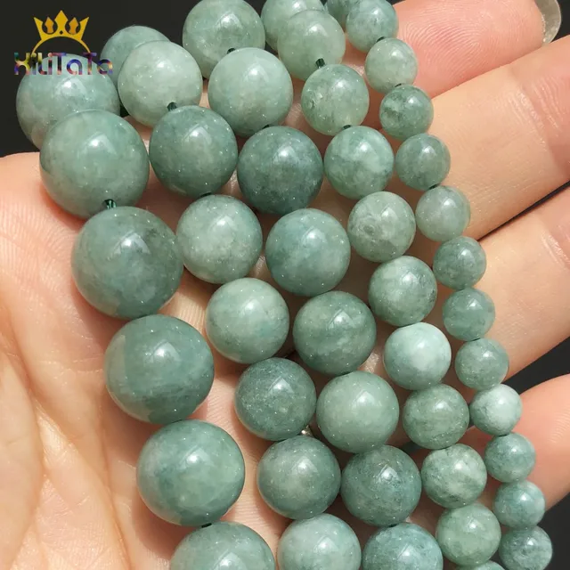 6 8 10 12mm Burmese Jades Stone Beads Natural Loose Spacer Beads For Jewelry Making Round Beads DIY Bracelet Accessories 15'' 1
