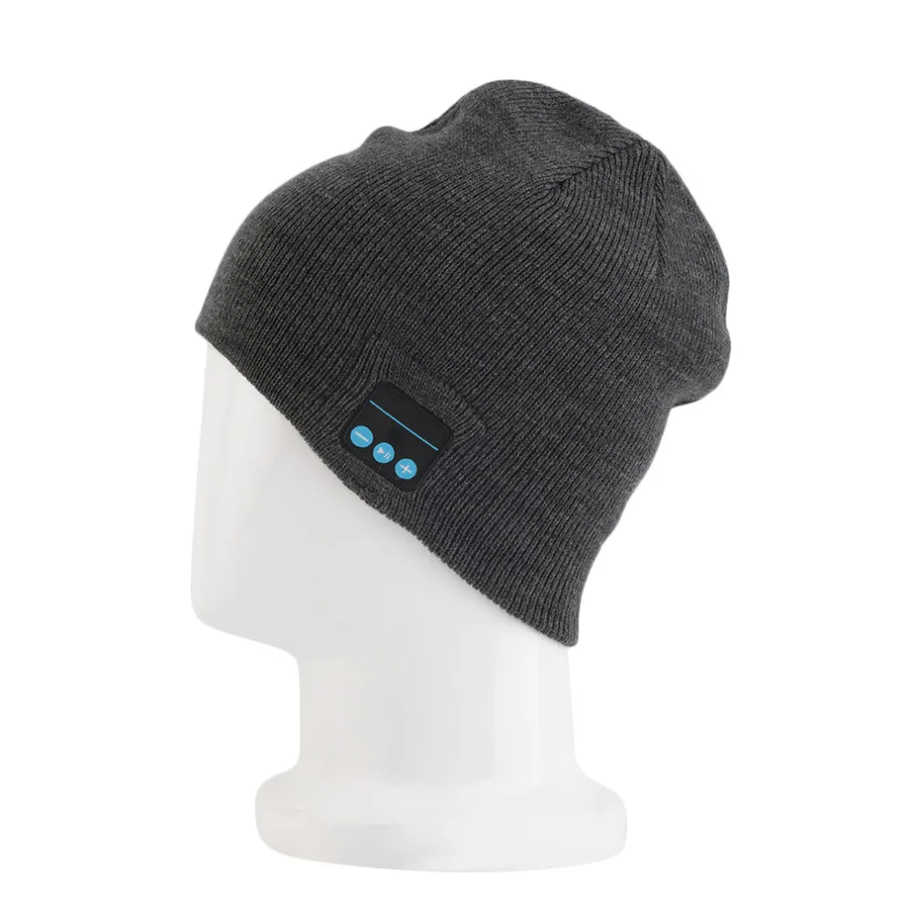 Unisex Smart Wireless Bluetooth Music Winter Warm Knitted Beanie Hat Headphones Cap With Handsfree Earphone