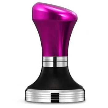 

HOT 58Mm Flat Coffee Tamper Stainless Steel Base Silicone Handle Tamper Coffee Powder Hammer Customized Coffeeware Pink