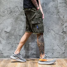 Японские оригинальные Ретро камуфляжные уличные шорты высокие уличные повседневные пять штанов летние многокарманные рабочие шорты