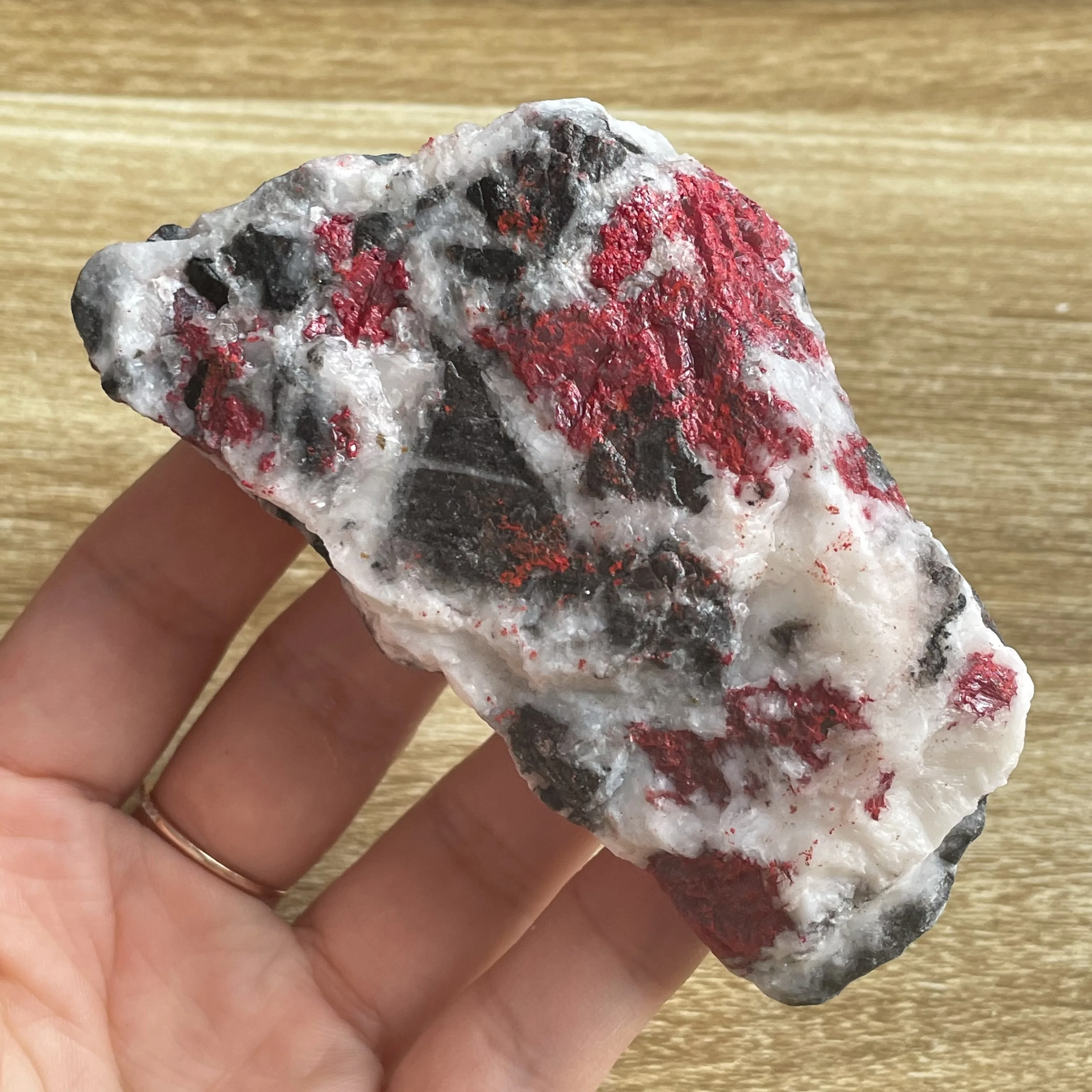 Natural Plum Blossom Cinnabar Quartz Rough Crystal Raw Gemstone Decor 4