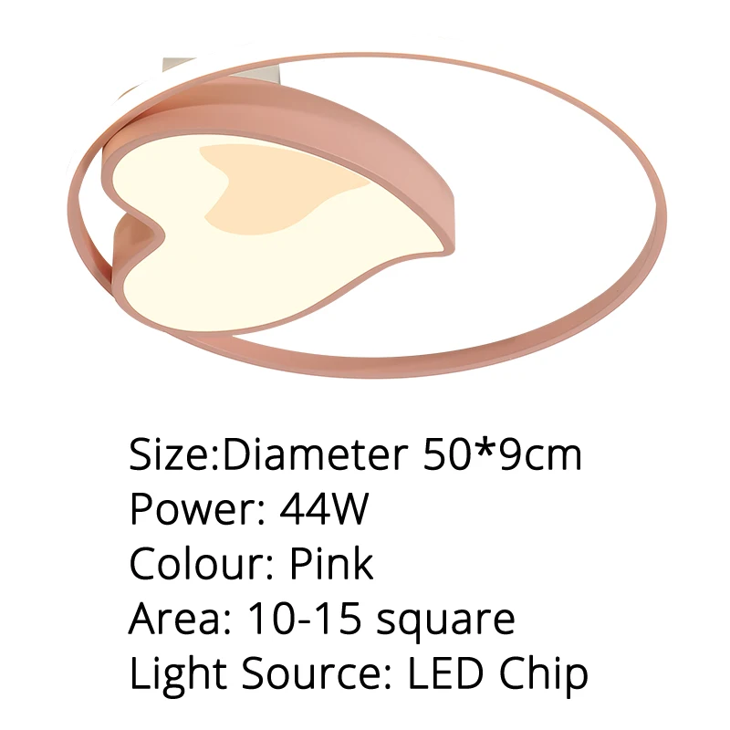 Современный светодиодный потолочный светильник для спальни, кухни, поверхностный светильник, белый, розовый, голубой каркас, дистанционный светильник, светильник, люстры - Цвет корпуса: X8106 Pink 50cm