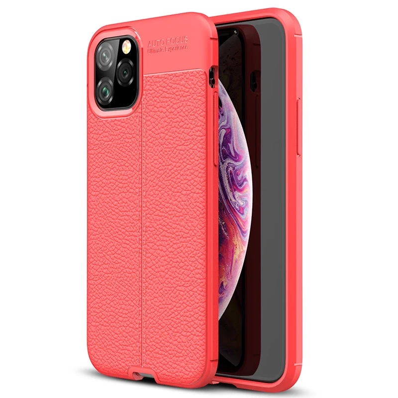 

Luxury Hybrid Armor Litchi Pattern Soft TPU Silicone Cover For iPhone 11 Pro Max XS XR X 8 7 6 6S Plus Leather Shockproof Case