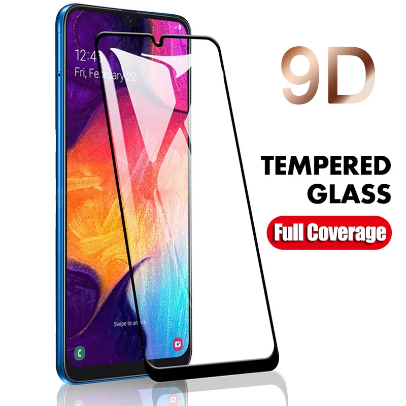 5pcs Tempered Glass for Samsung A21 A20 A30 A40 A50 9D Coverage All Glue Screen Protector for Samsung A51 70 80 90 Full caverage